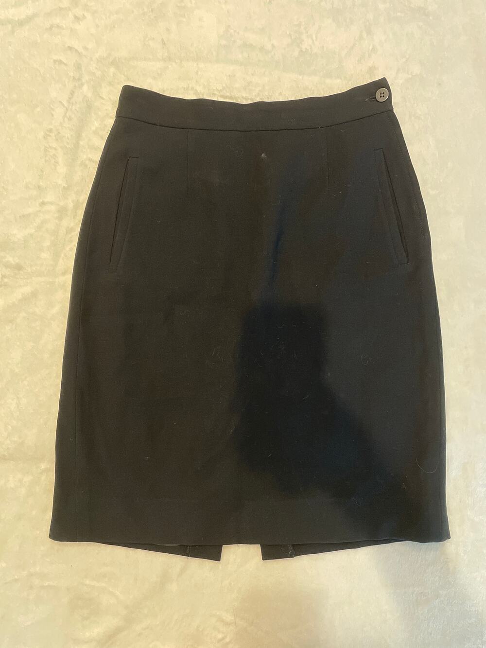 GIORGIO ARMANI 100% Italian Wool Pencil Skirt Black IT 40 US 4 Straight Lined